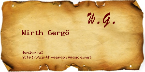 Wirth Gergő névjegykártya